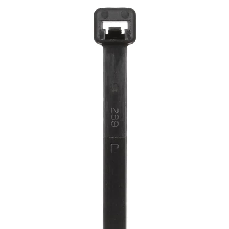 Panduit PLT3S-M00 Locking Cable Ties are designed to satisfy the needs of weather resistant mil spec applications, while delivering consistent performance and reliability. Featuring a curved tip to allow for easy pick up from flat surfaces and faster initial threading. Standard cross section, 11.5 (292mm) length. Made of Military Spec Weather Resistant Nylon 6.6 with high resistance to ultraviolet light, are black in color and come in packages of 1000.