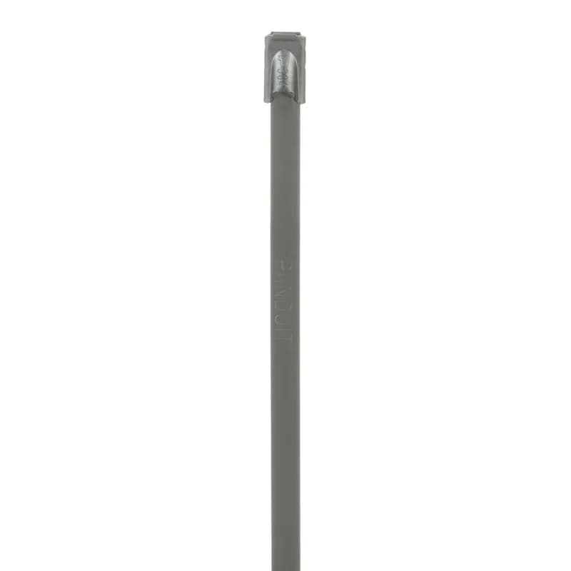 The MLT1S-CP self-locking cable tie speeds up installation with a unique self-locking head design that locks into place at any part of the tie body. The smooth surfaces and rounded edges assure cable protection and worker safety while providing a strong, durable method of cabling bundle. The MLT1S-CP cable tie can be used in a wide range of indoor, outdoor, and underground applications. Color Stainless Steel.