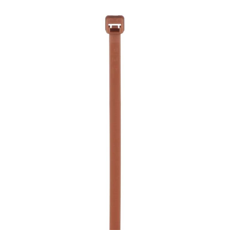 Pan-Ty locking tie, standard cross section, 7.4 (188mm) length, nylon 6.6, brown, standard package.