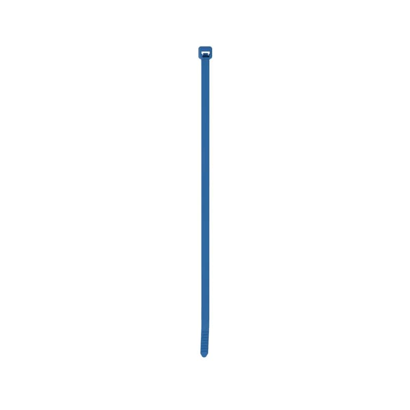 Panduit PLT2S-C6 Locking Cable Ties are designed to satisfy the needs of mil spec applications, while delivering consistent performance and reliability. Featuring a curved tip to allow for easy pick up from flat surfaces and faster initial threading. Standard cross section, 7.4" (188mm) length. Made of Nylon 6.6, are blue in color and come in packages of 100.