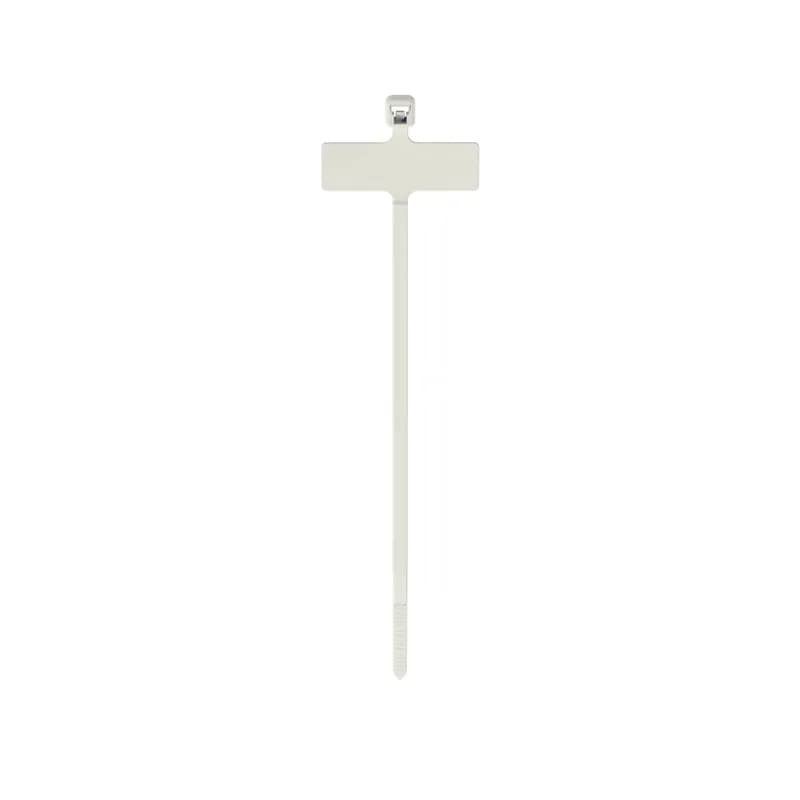 Panduit PLM1M-C Wrap Style Marker Ties are used to fasten and identify bundles at the same time. . The curved tip is easy to pick up from flat surfaces and allows faster initial threading. Miniature cross section, 3.9" (99mm) length, .26 x .95" (6.6 x 24.1mm) marker write-on area. For indoor use, made of Nylon 6.6, are natural in color and come in packages of 100. Can be used with Panduit permanent marker pens