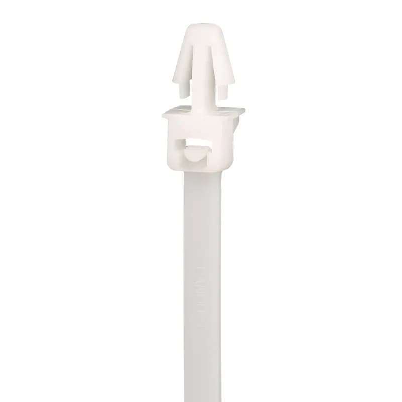 Panduit PLP2S-C Locking Push Mount Ties have an easy-to-use all-in-one wingless design to attach bundles to surfaces in confined spaces. The anchor is pressed into a pre-formed hole and locks in place. Standard cross section, 7.88 (200mm) length. Made of Nylon 6.6, they are natural in color and come in packages of 100.