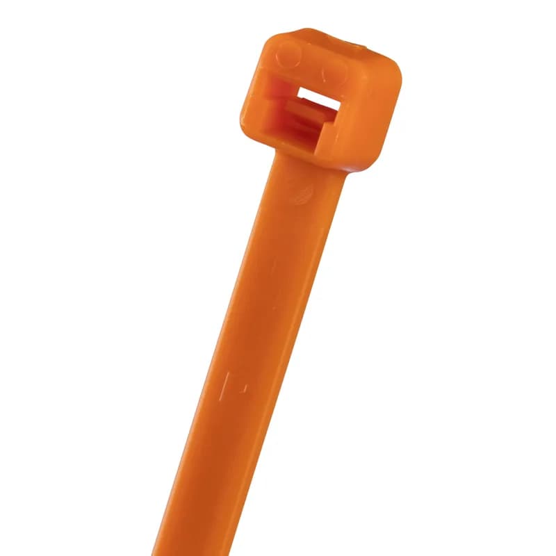 Pan-Ty locking tie, intermediate cross section, 11.4 (290mm) length, nylon 6.6, orange.