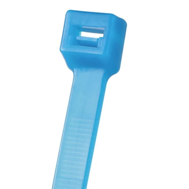Panduit PLT4S-M76 - Panduit PLT4S-M76 Tefzel locking cable ties are designed for applications requiring resistance to environmental stresses such as chemical attack, gamma radiation, ultraviolet radiation and extreme temperatures. Ideal for use in nuclear power facilities and chemical processing plants. Low smoke density and excellent flammability rating of UL 94V-0. Standard cross section, 14.6 (371mm) length. For indoor or outdoor use, made of Tefzel, are a distinctive aqua blue in color and come in packages of 1000.