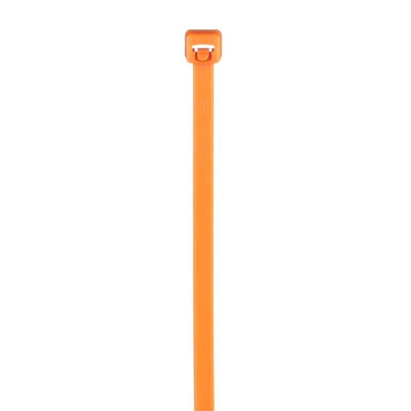 PRT4S-M releasable cable ties feature a quick-release tab that facilitates easy bundle release and/or re-fastening when changes are anticipated during development, servicing, or production. Standard cross section, 14.5 (368mm) long. For indoor use, they are made of orange Nylon 6.6, and come in packages of 1000.