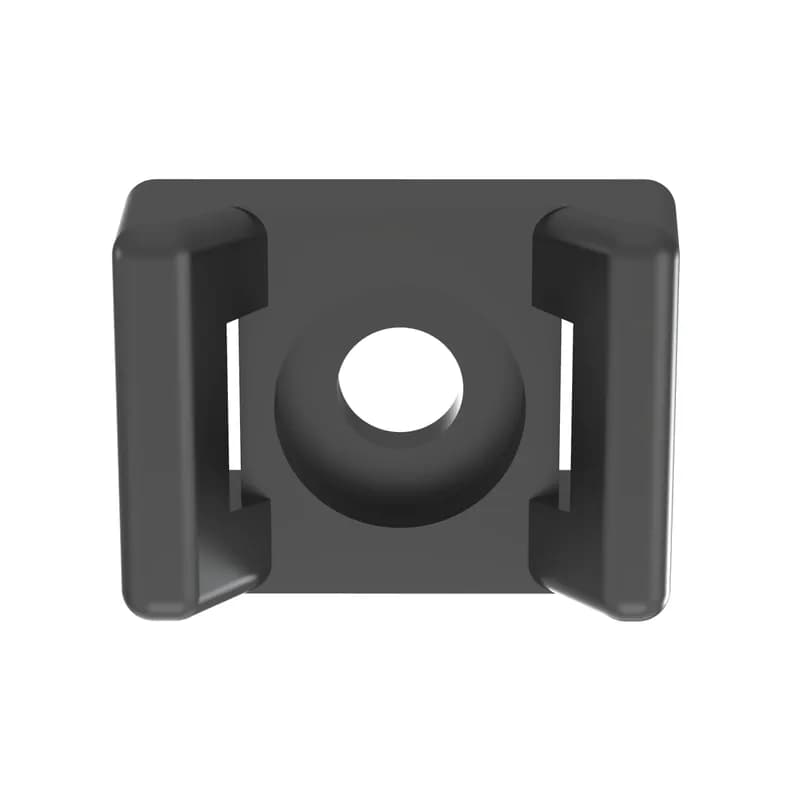 Panduit TM3S10-M0 - Panduit TM3S10-M0 Screw Applied Cable Tie Mounts offer a through hole in the mount in which a screw or rivet can be secured, this offers maximum stability for cable bundles. Install with a #10 (M5) screw. For outdoor use and are suitable for miniature, intermediate and standard cross-section cable ties. Made of Weather Resistant Nylon 6.6. They are 0.61" (15.5 mm) wide, are black in color and come in packages of 1000.