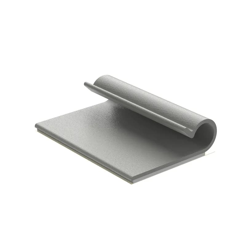 Adhesive backed "J" clip, .38" (9.7mm) bundle, light gray.