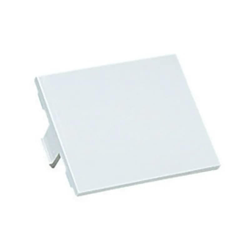 Blank insert, 1/2 size, mounts to faceplate frames to reserve space for future upgrades and is white