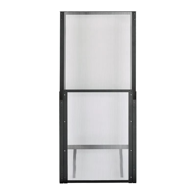 The Net-Contain Adjustable Vertical Wall is used with hot aisle containment systems to manage temperatures in the data center. The wall height adjusts from 38 inches to 66 inches for use in 800mm wide cabinets, and is white.