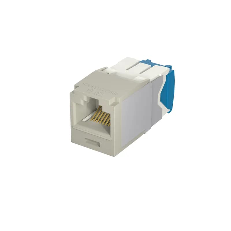 The Mini-Com Cat 6A UTP RJ45 TG Jack Module is designed to terminate 4-pair, 22-26 AWG twisted pair cable. Each module is 100% factory tested to exceed industry standard performance requirements. TG style termination eliminates the need for a termination tool. Each jack is individually serialized for traceability and is compatible with Mini-Com Modular Patch Panels and Faceplates. The jack module is international gray.