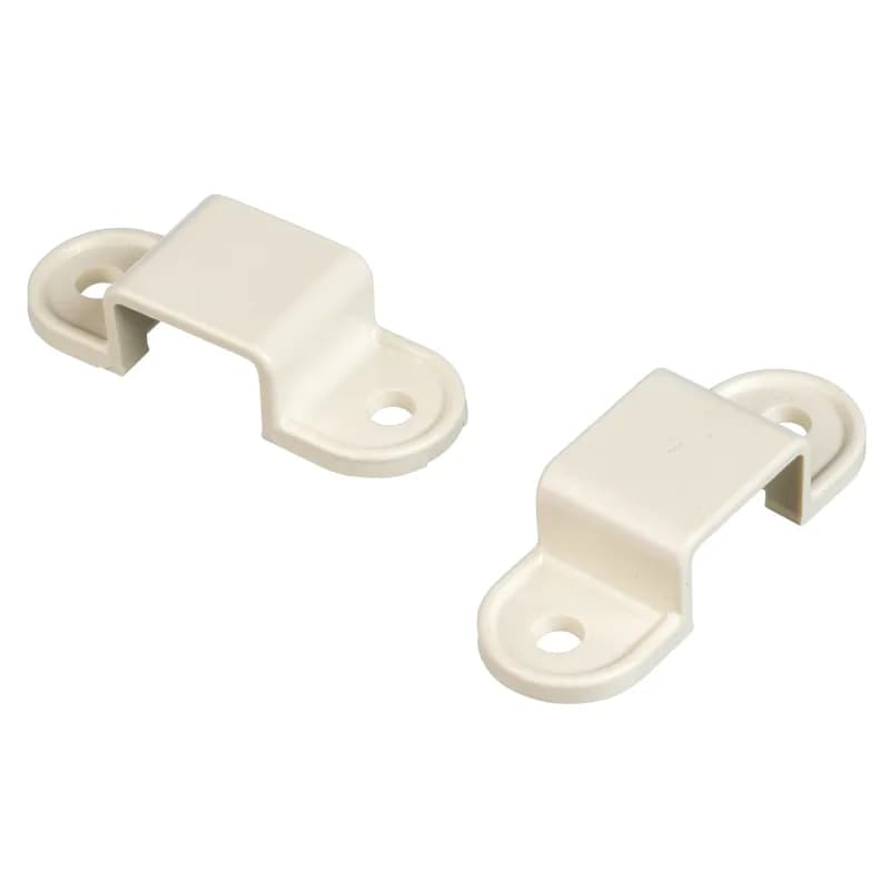 The LD5 mounting strap can be used as a coupler between LD5 raceway sections to provide tamper resistance. The LD5 mounting strap is 2.38 inches long, made of ABS plastic, and is Off White.