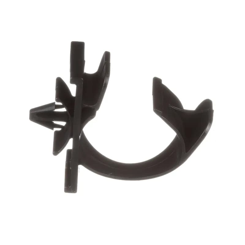Latching wire clip, push barb mount, .75" (19.1mm) bundle, black.