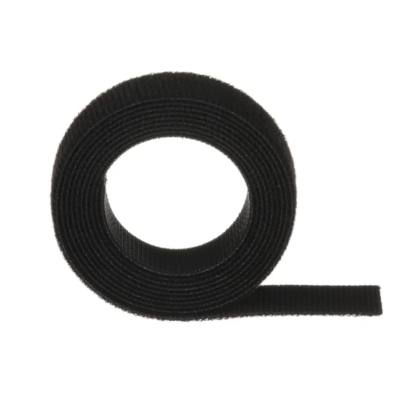 Hook and Loop Cable Tie, UL Listed, Strip Style, 6.0, Standard Cross Section, Black.