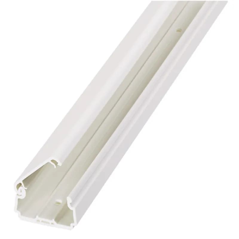 The LDPH10 power rated Surface Raceway is a two-piece latching raceway with cover suitable for applications up to 600 V. It features pre-punched mounting holes and factory-applied adhesive backing for fast mounting. It is 6 feet in length and is 1.52 inches wide by 0.86 inches deep. It meets TIA/EIA Standards, is UL5A Listed, and is UL Compliant. It is International Gray.