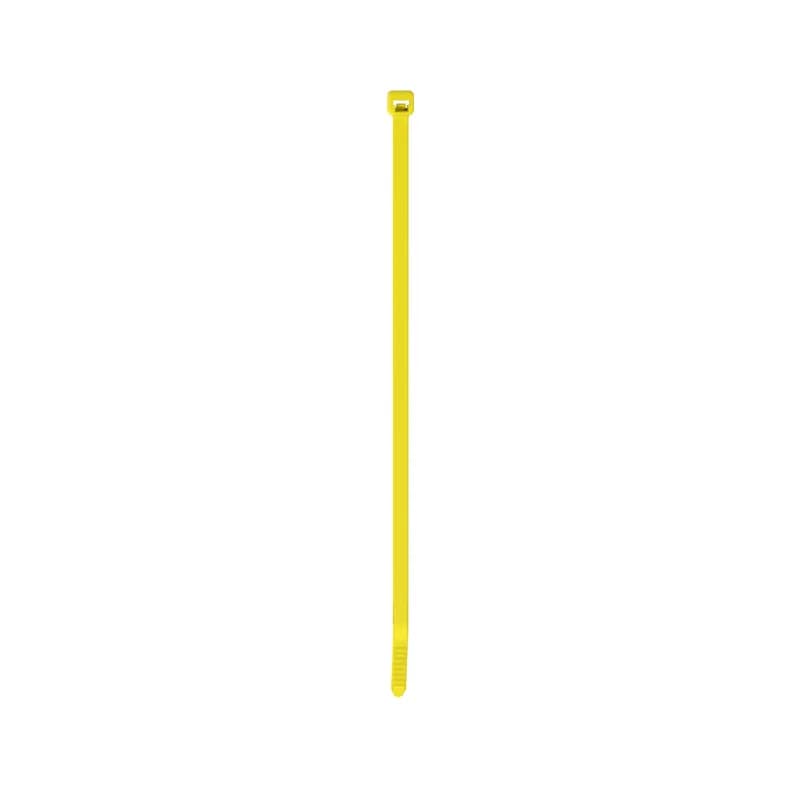 Panduit PLT4S-M4Y Locking Cable Ties are designed to satisfy the needs of mil spec applications, while delivering consistent performance and reliability. Featuring a curved tip to allow for easy pick up from flat surfaces and faster initial threading. Standard cross section, 14.5" (368mm) length. Made of Nylon 6.6, are yellow in color and come in packages of 1000.