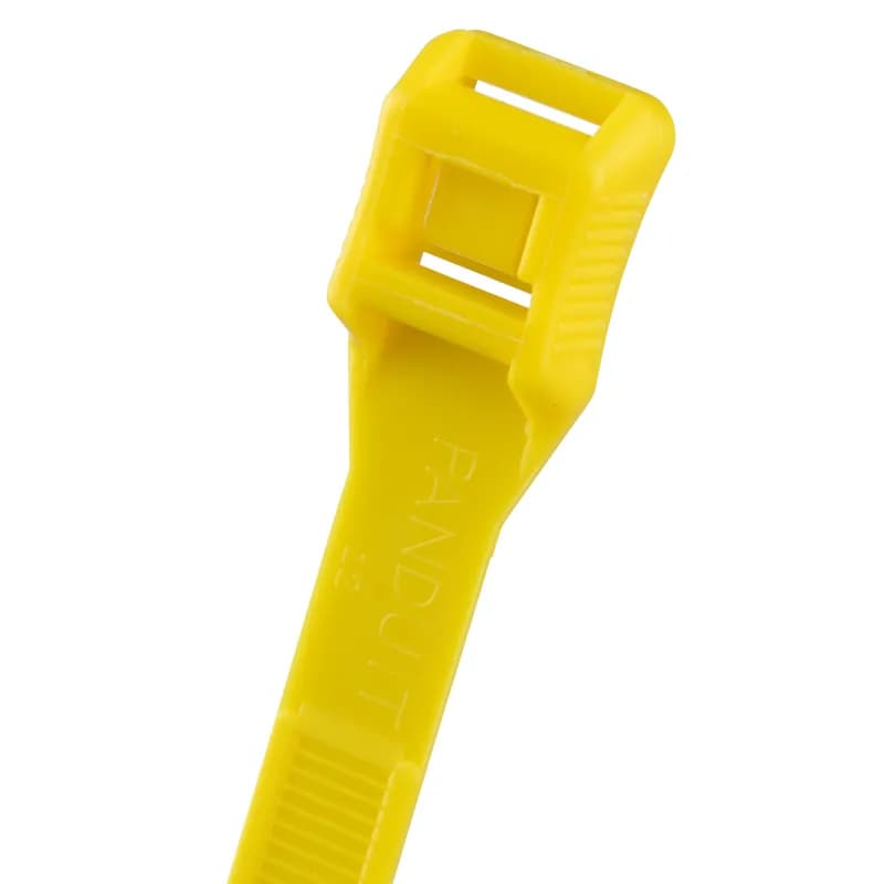 Panduit In-Line locking ties are easy to use thanks to low-profile snag-free heads and a belt-like parallel entry lock. Plus, with weather-resistant Nylon 6.6 material, they're ideal for indoor and outdoor environments and harsh UV light. Light-heavy cross section, 14.1in, Tensile strength: 552, yellow, 100pc.