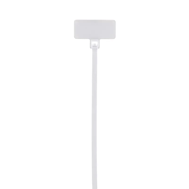 Pan-Ty flag tie, flag, miniature cross section, 4.3 (109mm) length, .31 x .75 (7.9 x 19.1mm) marker write-on area, nylon 6.6, yellow.
