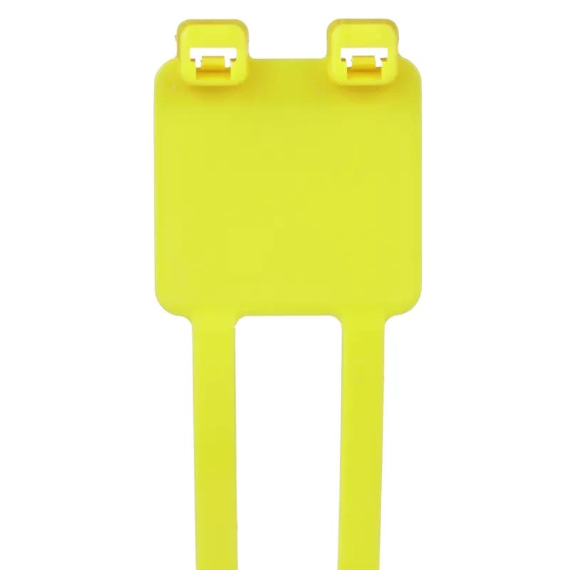 Panduit PL2M2S-D4Y - Pan-Ty marker tie, wrap, standard cross section, 7.4 (188mm) length, .87 x 1.07 (22.1 x 27.2mm) marker write-on area, nylon 6.6, yellow.