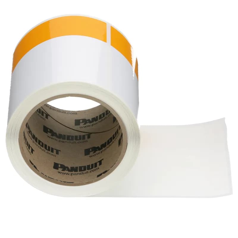 Thermal transfer printable arc flash label, 4.00" x 6.00" (101.6mm x 152.4 mm), polyester adhesive, orange header, 100 labels/roll, 1 roll/package.