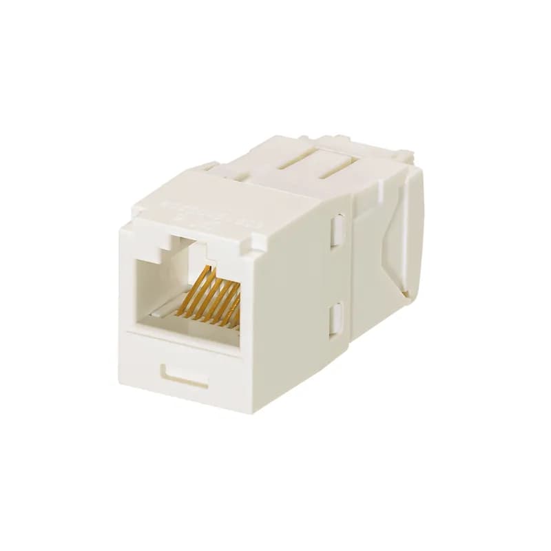 The Mini-Com Cat 6 UTP RJ45 TG Jack Module is designed to terminate 4-pair, 22-26 AWG twisted pair cable. Each module is 100% factory tested to exceed industry standard performance requirements. TG style termination eliminates the need for a termination tool. Each jack is individually serialized for traceability and is compatible with Mini-Com Modular Patch Panels and Faceplates. The jack module is off white.