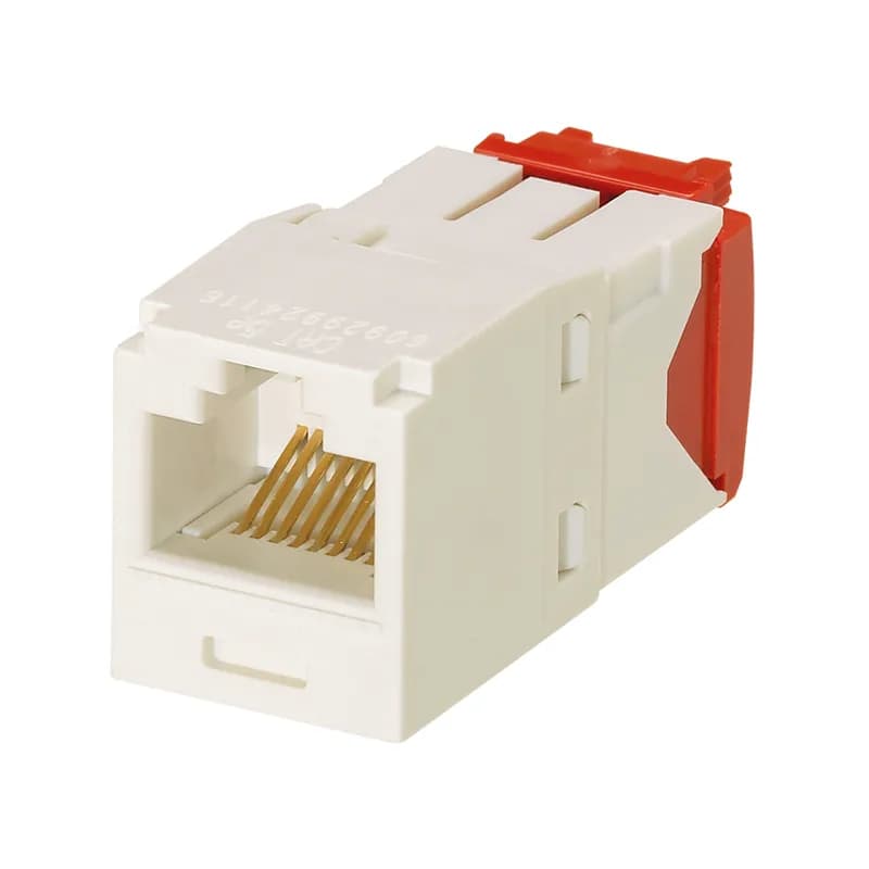 The Mini-Com Cat 5e UTP RJ45 TG Jack Module is designed to terminate 4-pair, 22-26 AWG twisted pair cable. Each module is 100% factory tested to exceed industry standard performance requirements. TG style termination eliminates the need for a termination tool. Each jack is individually serialized for traceability and is compatible with Mini-Com Modular Patch Panels and Faceplates. The jack module is off white.