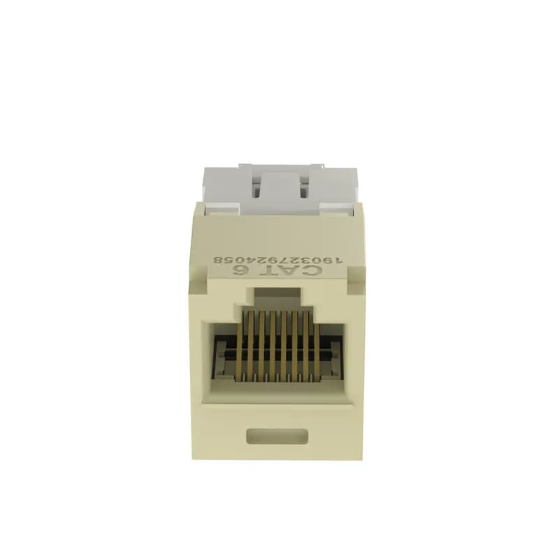 The Mini-Com Cat 6 UTP RJ45 TG Jack Module is designed to terminate 4-pair, 22-26 AWG twisted pair cable. Each module is 100% factory tested to exceed industry standard performance requirements. TG style termination eliminates the need for a termination tool. Each jack is individually serialized for traceability and is compatible with Mini-Com Modular Patch Panels and Faceplates. The jack module is electric ivory.