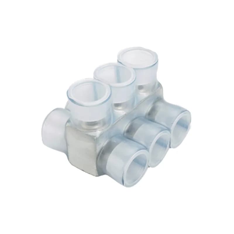Multi-Tap connector, double-sided, clear insulation, 2 ports, 600 kcmil - - #6 STR AWG