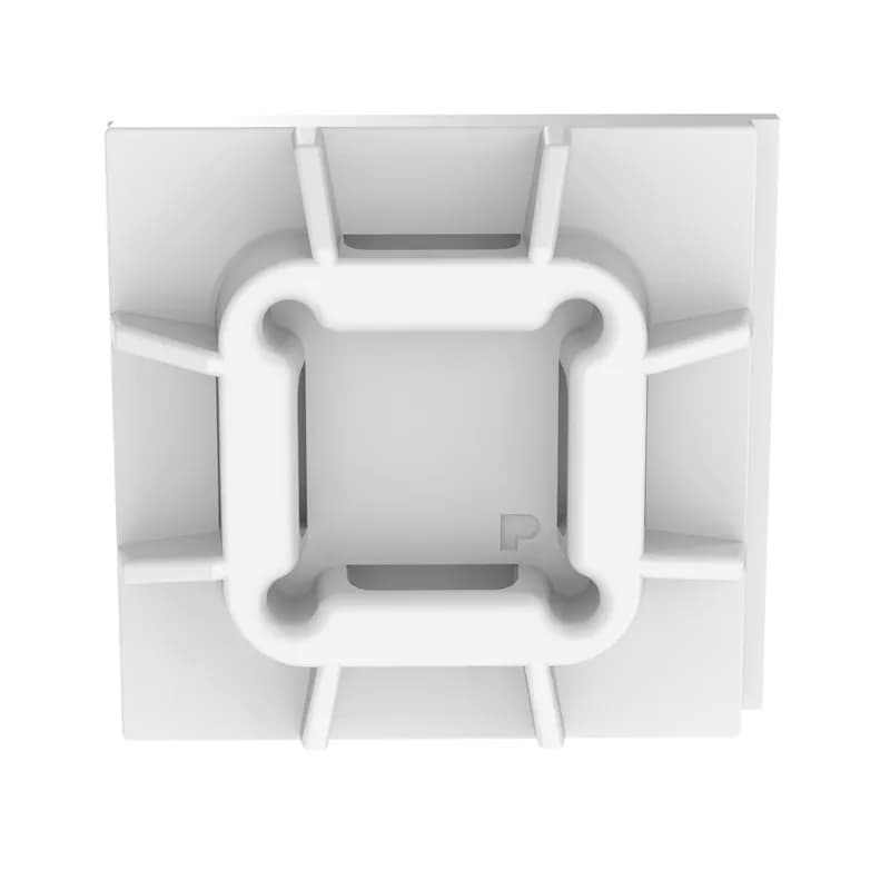 The Panduit SGABM20-A-C super grip rubber adhesive backed cable tie mounts are made of Nylon 6.6 and are for use with miniature and intermediate Super-Grip cross-section cable ties. Designed for indoor use, especially in areas where space is limited. They measure 0.75" x 0.75" (19.1mm x 19.1mm), supplied in strips of 2, are white in color and come in packages of 100.