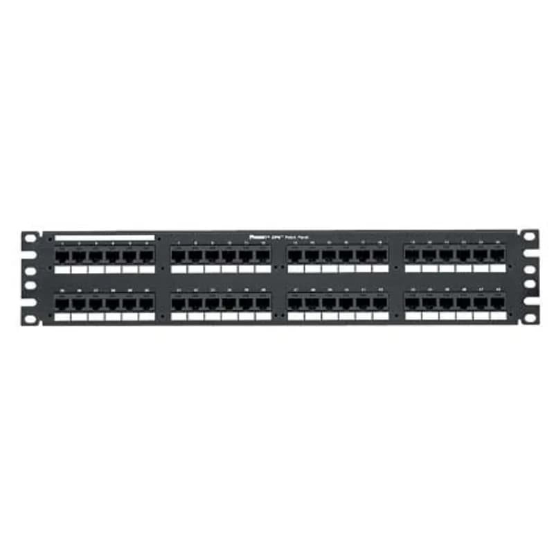 Cat6 Punchdown Patch Panel, 48 Port, Black.