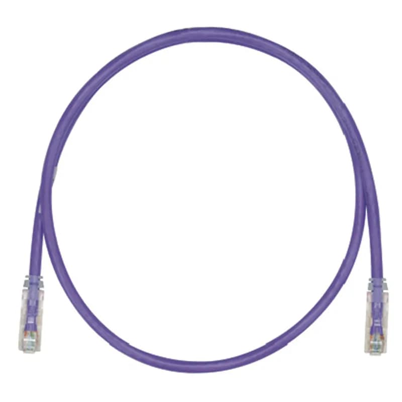 The TX6 PLUS Cat 6 UTP Patch Cord is a 20-Foot, Violet cord constructed of 24 AWG, unshielded, twisted pair, stranded, CM cable with high-performance modular plugs. Its tangle-free latch prevents snags and ensures a fast release, streamlining moves, adds, and changes. The slender strain relief boot provides easy access in high-density applications. Enabled with RapidID, the product has pre-installed barcodes for simple port mapping using RapidID software.