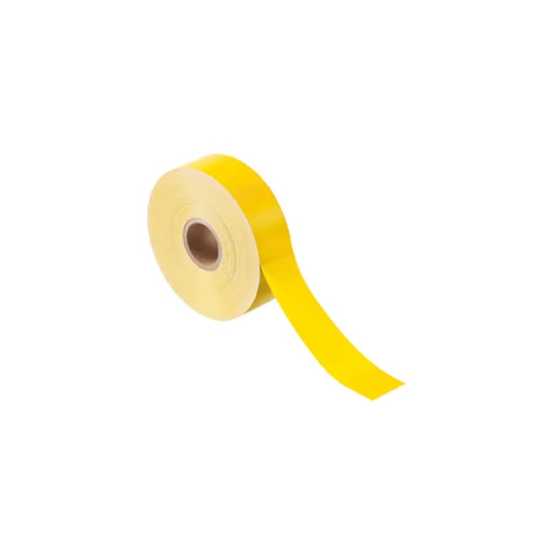 The T100X000VX1Y Continuous Printable Labeling Tape is ideal for safety signage and identification. A resin ribbon is recommended. Use with Easy-Mark Plus Labeling Software and TDP printers. Vinyl. 1" x 100' (25.4 mm x 30.5 m). Color Yellow. 1 roll per package.