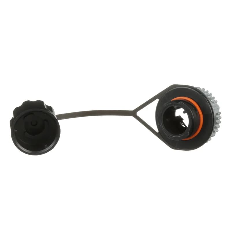 The IndustrialNet Cat 5e shielded bulkhead 8-position connector with protective cap is ideal in manufacturing environments. The shielded bulkhead connector features a RJ45 jack. The bulkhead provides an IP67 rated seal that provides protection from dust and temporary immersion in water. It terminates to a 4-pair, 24 AWG, 100 ohm twisted pair cable and does not require a punchdown tool.