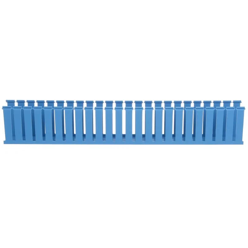 The G1.5X4IB6 Panduct Lead-Free PVC Wide Slot Wiring Duct feature a wide slot/finger design that provides greater sidewall rigidity and is suitable with a range of wire bundle sizes. UL 94 flame class of V-0 with a UL recognized continuous-use temperature up to 122 F (50 C). Mounting holes provided. 1.5" x 4.0" (38.1 mm x 101.6 mm) and 6' (1.8 m) long. Cover sold separately. Color Intrinsic Blue.