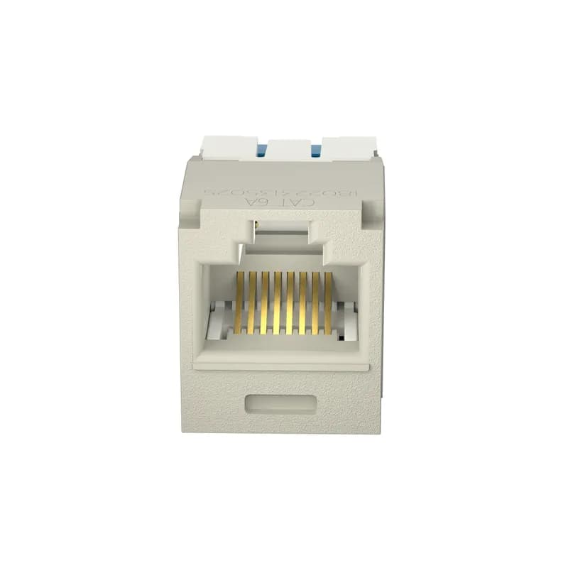 The Mini-Com Cat 6A UTP RJ45 TG Jack Module is designed to terminate 4-pair, 22-26 AWG twisted pair cable. Each module is 100% factory tested to exceed industry standard performance requirements. TG style termination eliminates the need for a termination tool. Each jack is individually serialized for traceability and is compatible with Mini-Com Modular Patch Panels and Faceplates. The jack module is international gray and includes 24 per package.