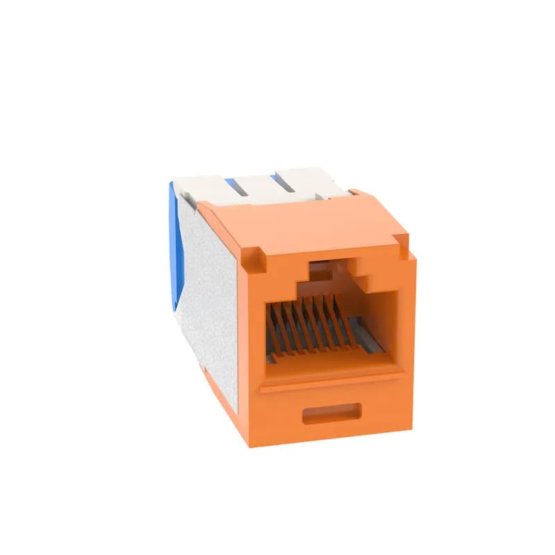 The Mini-Com Cat 6A UTP RJ45 TG Jack Module is designed to terminate 4-pair, 22-26 AWG twisted pair cable. Each module is 100% factory tested to exceed industry standard performance requirements. TG style termination eliminates the need for a termination tool. Each jack is individually serialized for traceability and is compatible with Mini-Com Modular Patch Panels and Faceplates. The jack module is orange and includes 24 per package.