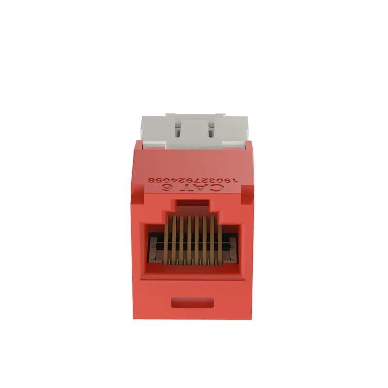 The Mini-Com Cat 6 UTP RJ45 TG Jack Module is designed to terminate 4-pair, 22-26 AWG twisted pair cable. Each module is 100% factory tested to exceed industry standard performance requirements. TG style termination eliminates the need for a termination tool. Each jack is individually serialized for traceability and is compatible with Mini-Com Modular Patch Panels and Faceplates. The jack module is red and includes 24 per package.