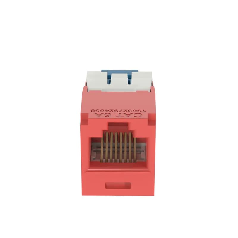 The Mini-Com Cat 6A UTP RJ45 TG Jack Module is designed to terminate 4-pair, 22-26 AWG twisted pair cable. Each module is 100% factory tested to exceed industry standard performance requirements. TG style termination eliminates the need for a termination tool. Each jack is individually serialized for traceability and is compatible with Mini-Com Modular Patch Panels and Faceplates. The jack module is red and includes 24 per package.
