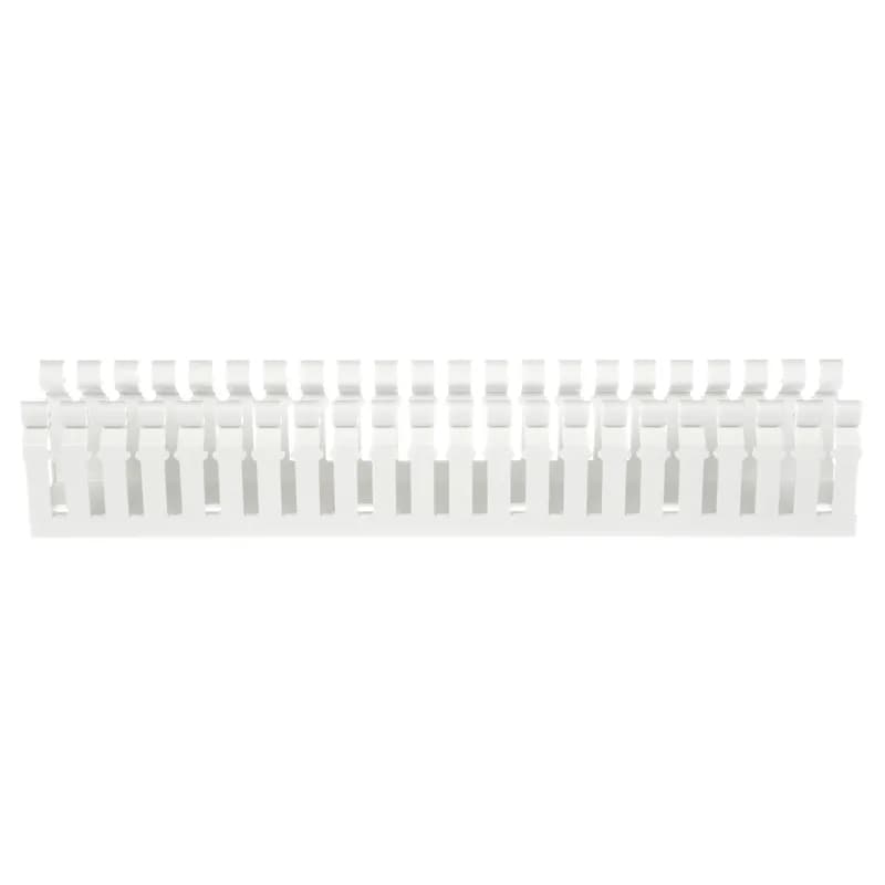 Panduct type HN hinged cover narrow slot wiring duct, 1.5 W x 3 H, 6' length, PVC, white.