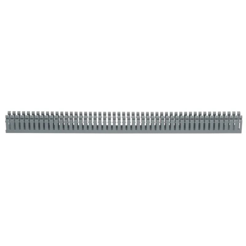 Panduct type HN hinged cover narrow slot wiring duct, 1.5 W x 2 H, 6' length, PVC, light gray.
