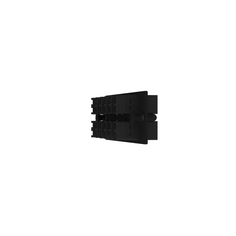 The Opticom LC fiber adapter panel is OM4 and is loaded with 12 LC duplex fiber optic adapters. The fiber optic adapters are Keyed A-Black and has zirconia split sleeves.