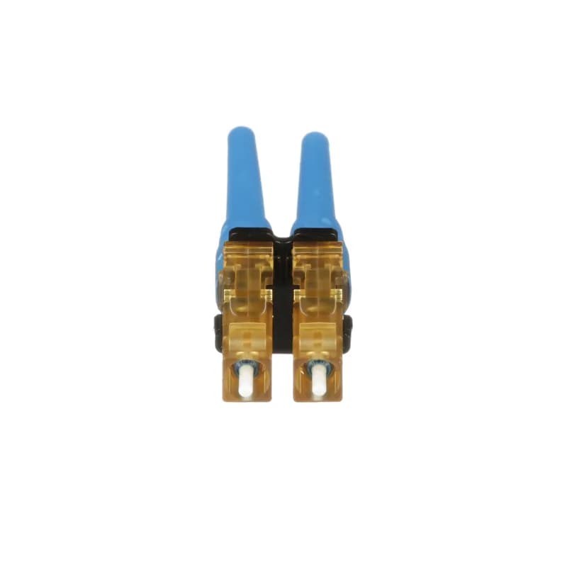 The OptiCam LC Fiber Optic Connector is a singlemode 9/125?m OS1/OS2 duplex fiber connector, intended for 900-micron tight-buffered fiber installation. Field termination can be done in about two minutes using the OptiCam 2 Termination Tool. The pre-polished fiber endface eliminates time-consuming field polishing, reducing installation costs. The LC connector has a natural-colored body with a blue-colored backbone and 900?m boot.