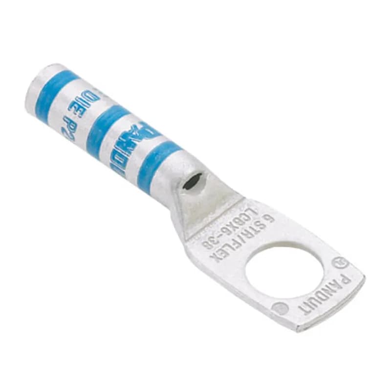 Panduit LCBX250-12-X - One-hole, flex lug, long barrel, 250 kcmil, 1/2 stud hole.