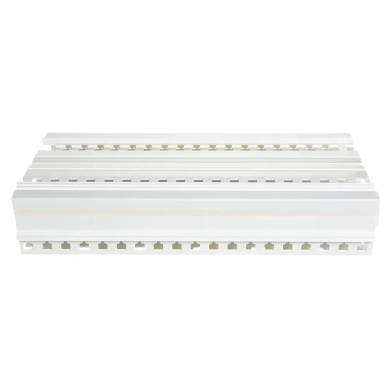 Panduit DRD33WH6 - The DRD33WH6 Panduct PanelMax DIN Rail Wiring Duct is a wire management solution that positions DIN rail and components off the panel directly above an integrated wire management channel for up to a 30% smaller footprint; up to 25% material cost savings; and up to 50% faster installation. Compatible with common DIN rail/mount components. Lead-free PVC. 3.12" (79.2 mm) x 7.22" (183.4 mm) and 6' (1.8 m) long. Includes base, covers, and DIN rail fasteners. Color White.