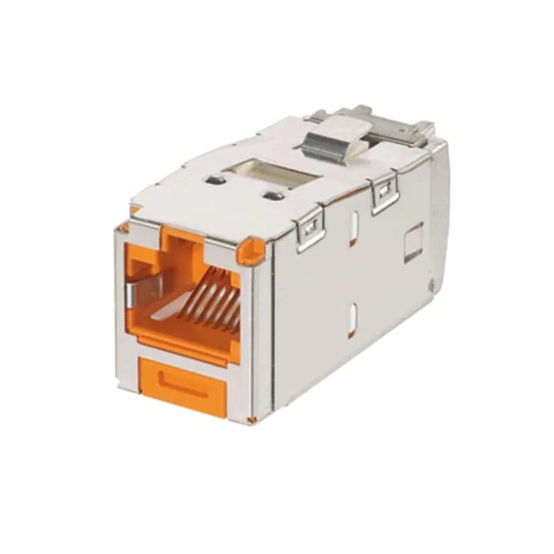 The Mini-Com Cat 6A Shielded RJ45 TG Keyed Jack Module is designed to terminate shielded 4-pair, 22-26 AWG twisted pair cable and only allow same-color Keyed Panduit Patchcords to be inserted. Each module is 100% factory tested to exceed industry standard performance requirements. TG style termination eliminates the need for a termination tool. Each jack is individually serialized for traceability and is compatible with Mini-Com Modular Patch Panels and Faceplates.