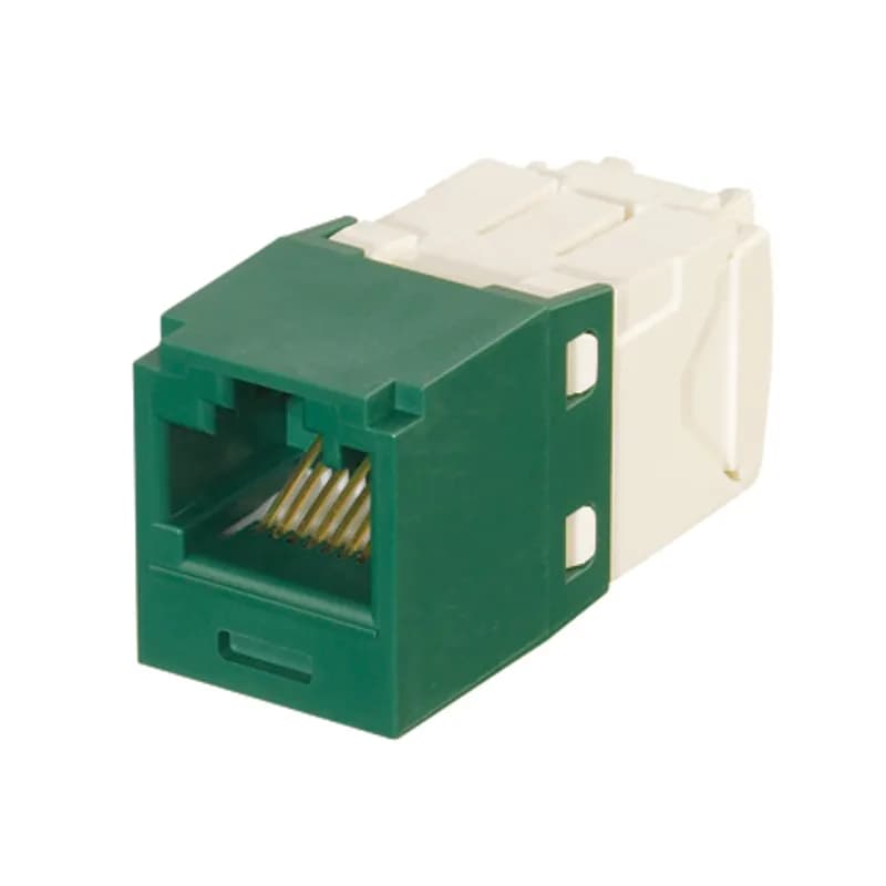 The Mini-Com Cat 6 UTP RJ45 TG Keyed Jack Module is designed to terminate 4-pair, 22-26 AWG twisted pair cable and only allow same-color Keyed Panduit Patchcords to be inserted. Each module is 100% factory tested to exceed industry standard performance requirements. TG style termination eliminates the need for a termination tool. Each jack is individually serialized for traceability and is compatible with Mini-Com Modular Patch Panels and Faceplates.