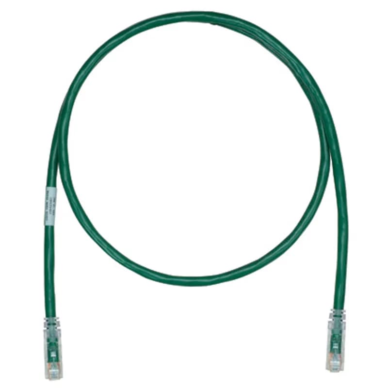 The TX6A 10Gig Keyed Cat 6A UTP Patch Cord is a 7-Meter, Green cord constructed of 23 AWG, unshielded, twisted pair, stranded, CM cable. It's equipped with a TX6A 10Gig Keyed Modular Plug on one end and a Non-Keyed Modular Plug on the other. Its MaTriX Tape Technology limits alien crosstalk, ensuring 10 Gb/s transmission. Enabled with RapidID, the product has pre-installed barcodes for simple port mapping using RapidID software.