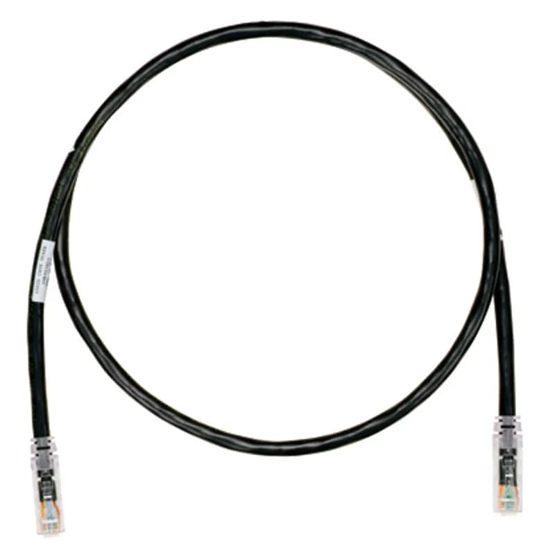 The TX6A 10Gig Keyed Cat 6A UTP Patch Cord is a 5-Meter, Black cord constructed of 23 AWG, unshielded, twisted pair, stranded, CM cable. It's equipped with a TX6A 10Gig Keyed Modular Plug on one end and a Non-Keyed Modular Plug on the other. Its MaTriX Tape Technology limits alien crosstalk, ensuring 10 Gb/s transmission. Enabled with RapidID, the product has pre-installed barcodes for simple port mapping using RapidID software.