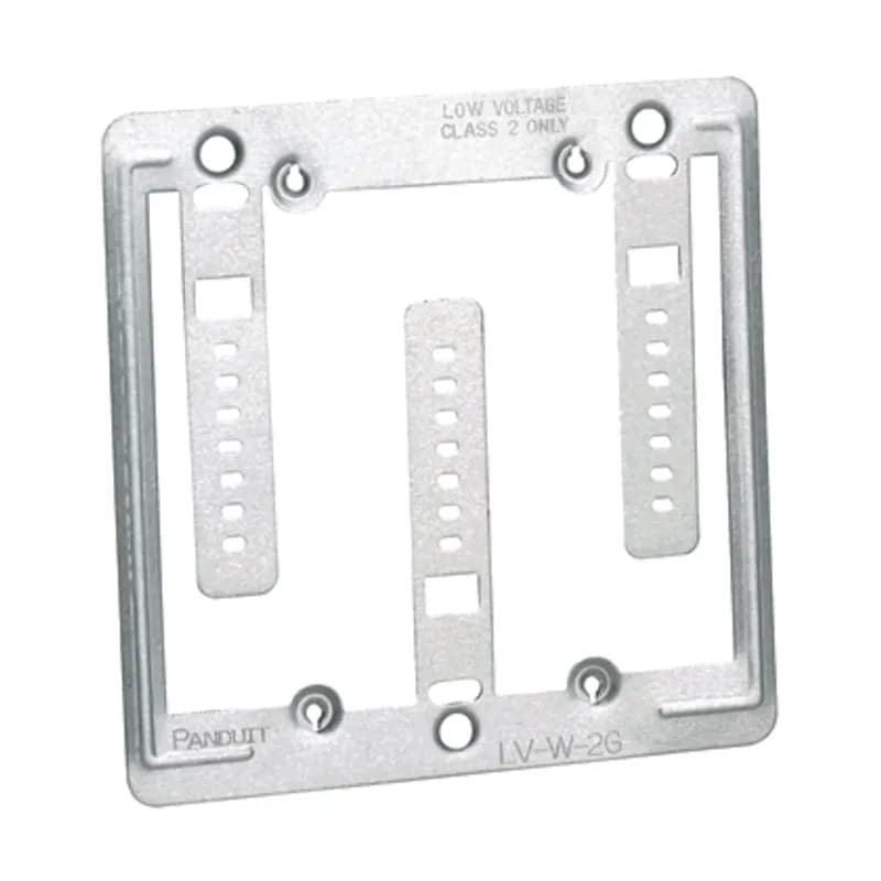 Low voltage retrofit mounting plate bracket, double gang box with screws.