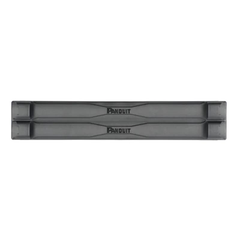 The tool-less blanking panel is designed to minimize bypass airflow in racks and cabinets while providing a desirable appearance.The tool-less blanking panel is 2 RU and mounts to round hole 19.0-inch (483mm) wide tapped rails. It is black.