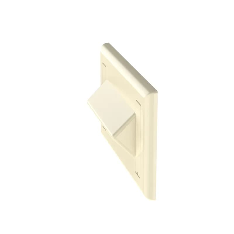 The NetKey Faceplate accepts four keystone modules. The faceplate is single gang and mounts horizontally to a NEMA standard single gang opening. The faceplate includes a label pocket for easy identification and is electric ivory.